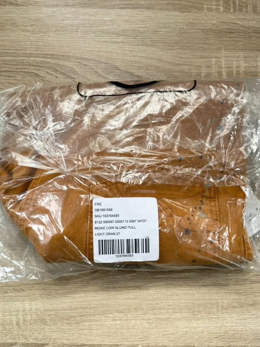 NWT Free People We The Free Moxie Pull-On Barrel Jeans Tangerine Peel 27